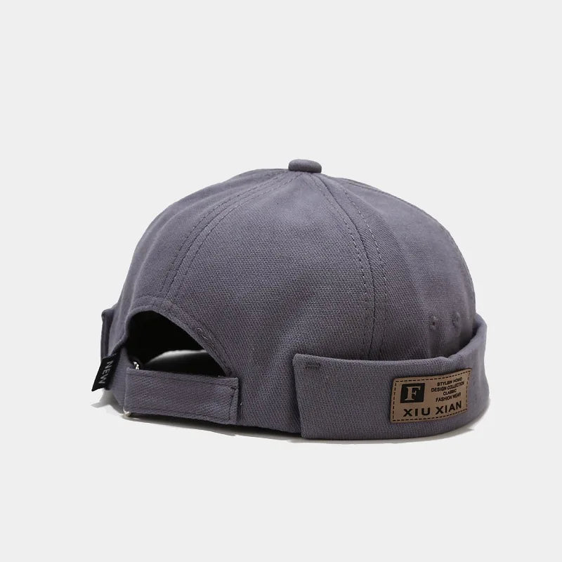 Men Hats Docker Cap Hats Beanie Sailor Cap Worker Hat Rolled Cuff Retro Brimless Hat with Adjustable