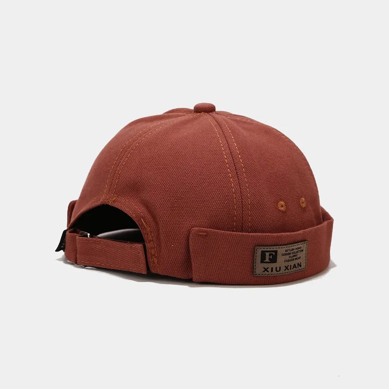 Men Hats Docker Cap Hats Beanie Sailor Cap Worker Hat Rolled Cuff Retro Brimless Hat with Adjustable