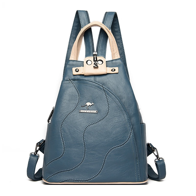 Women Leather Backpacks Zipper Female Chest Bag Travel Back Pack Ladies Bagpack