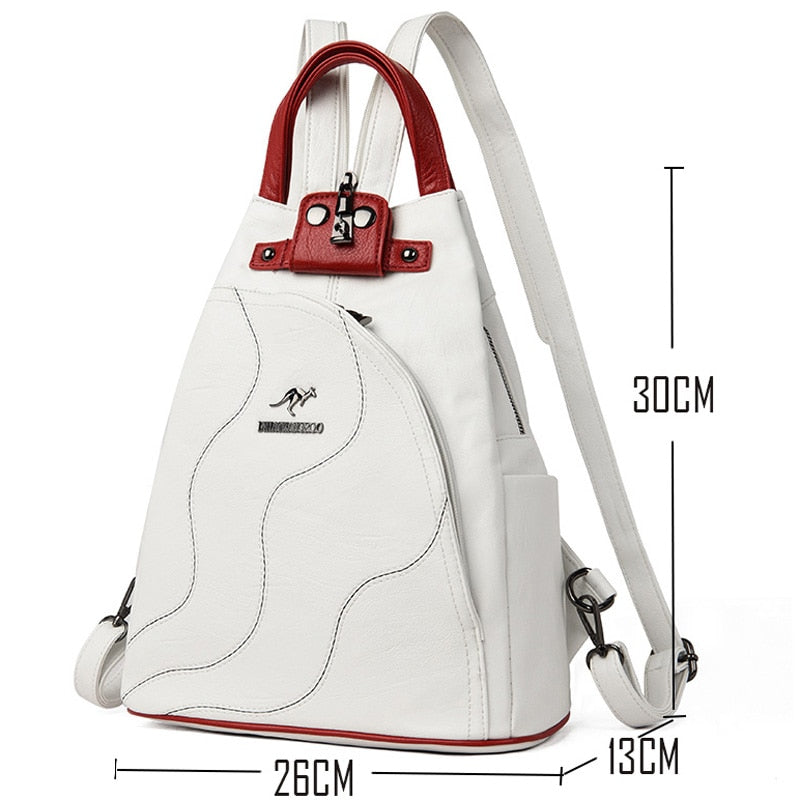 Women Leather Backpacks Zipper Female Chest Bag Travel Back Pack Ladies Bagpack