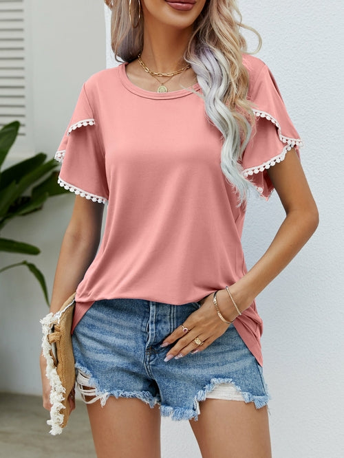 Tulip Sleeve Tassel T-Shirt for Women