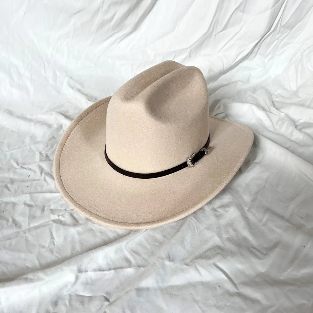 Vintage Western Cowboy Hat - Unisex Leather Wide-Brim Design for Men, Gentlemen, Ladies, Jazz Enthusiasts, Cowgirls, Church Wear, and Sombrero-Inspired Style