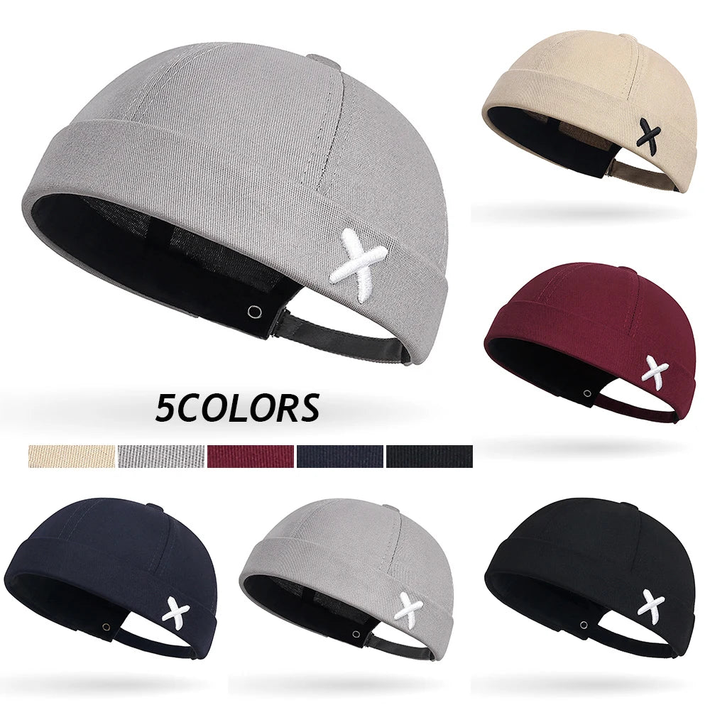 Men Hip Hop Hats Vintage Beanie Hat Summer Adjustable Landlord Hat Trendy Streetwear Docker Cap Women men Brimless Skullies Cap