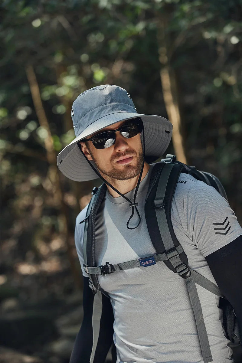 Summer Wide Large Brim Men Fisherman Hat Waterproof UV Protection Sun cap Hiking Fishing Climbing Oversized Safari Bucket Hats