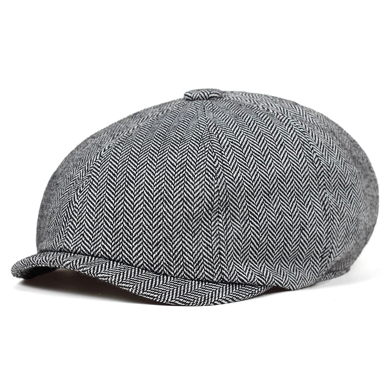 Retro Newsboy Caps Men Octagonal Hats British Painters Hats Autumn Winter Berets Herringbone Flat Caps Hip Hop Berets gorras