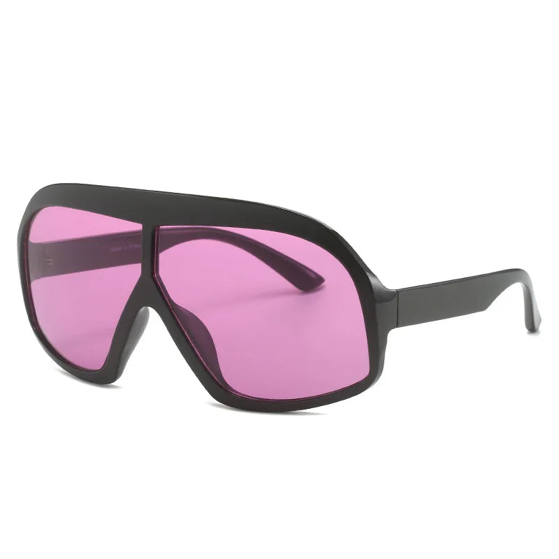 New Oversized One Piece Goggle Sunglasses Women Fashion Brand Big Shield Sun Glasses Men Trendy Luxury Outdoor UV Shades Eyewear