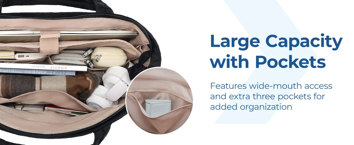 BAGSMART Tote Bag Puffy Padded Women's Bags Leisure Commuting Handbag Large Capacity Mommy Go Out Storage Organizer