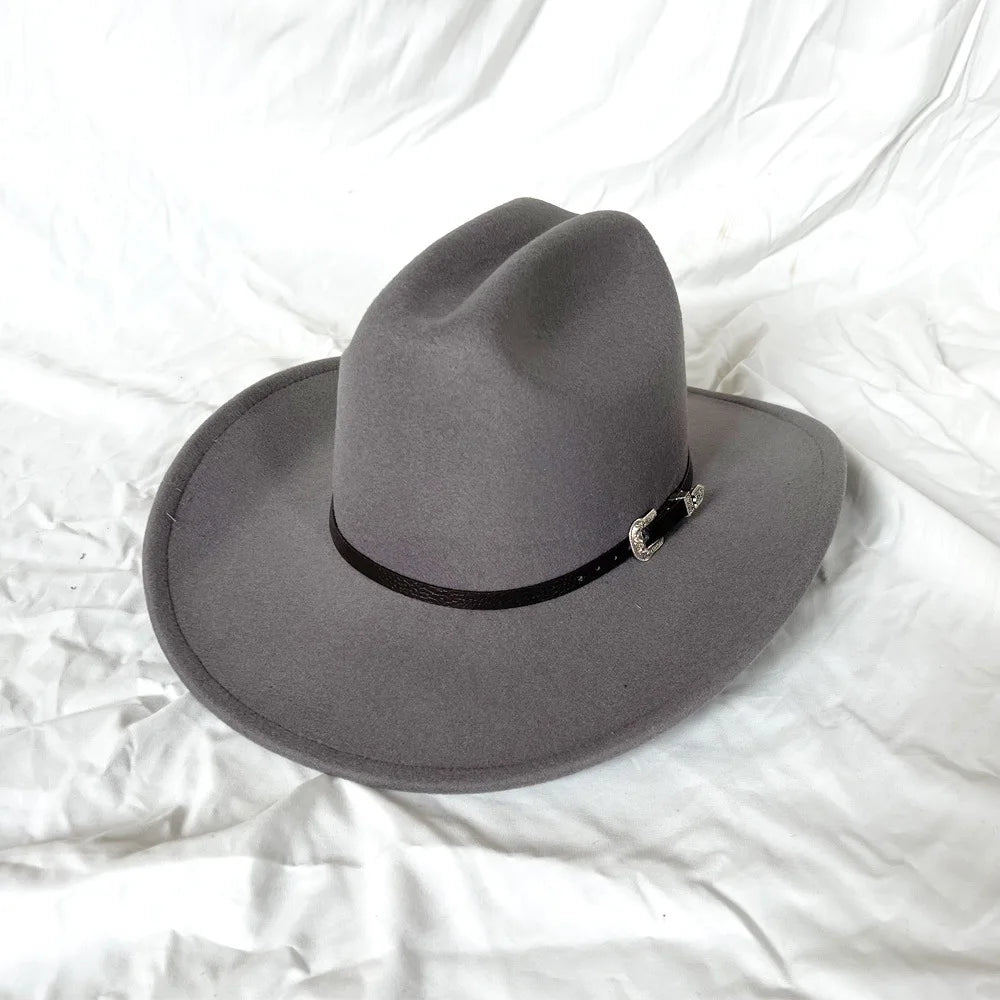 Vintage Western Cowboy Hat - Unisex Leather Wide-Brim Design for Men, Gentlemen, Ladies, Jazz Enthusiasts, Cowgirls, Church Wear, and Sombrero-Inspired Style