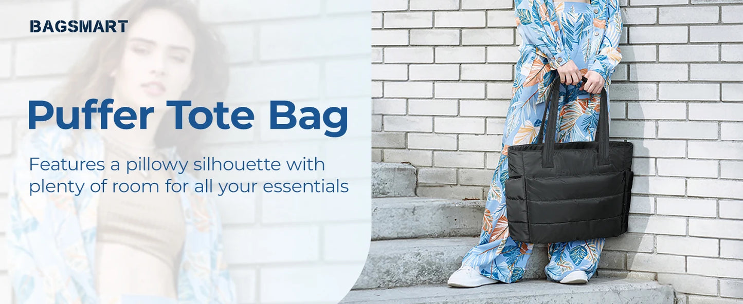 BAGSMART Tote Bag Puffy Padded Women's Bags Leisure Commuting Handbag Large Capacity Mommy Go Out Storage Organizer