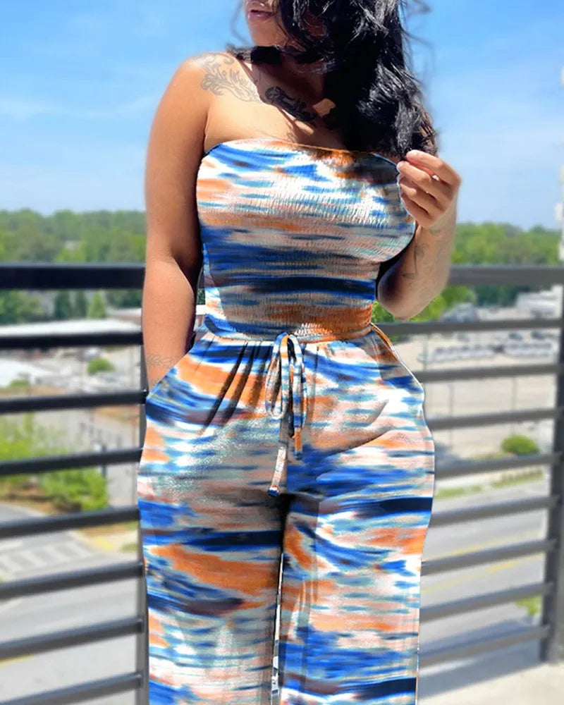 2025 Elegant Fashion Polka Dot Printing Jumpsuits Women Spring Summer,New Streetwear Casual Clothes Off Shoulder Overall Female