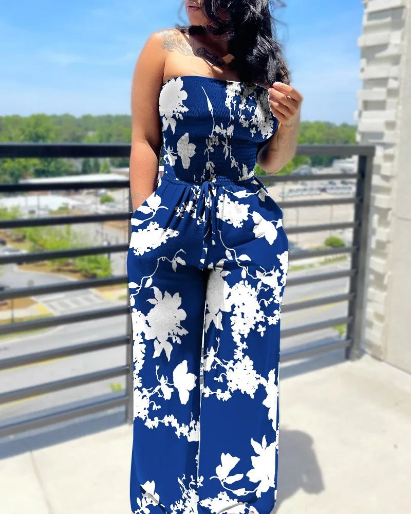 2025 Elegant Fashion Polka Dot Printing Jumpsuits Women Spring Summer,New Streetwear Casual Clothes Off Shoulder Overall Female