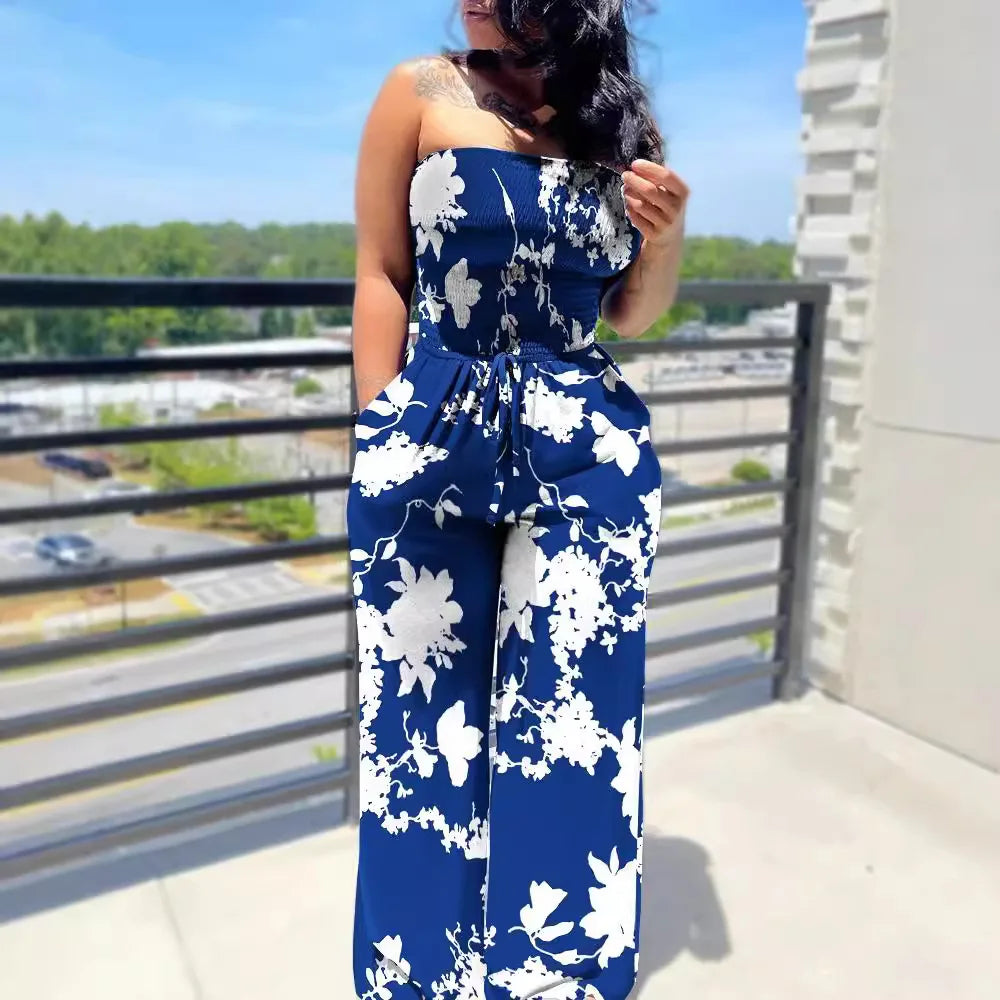 2025 Elegant Fashion Polka Dot Printing Jumpsuits Women Spring Summer,New Streetwear Casual Clothes Off Shoulder Overall Female