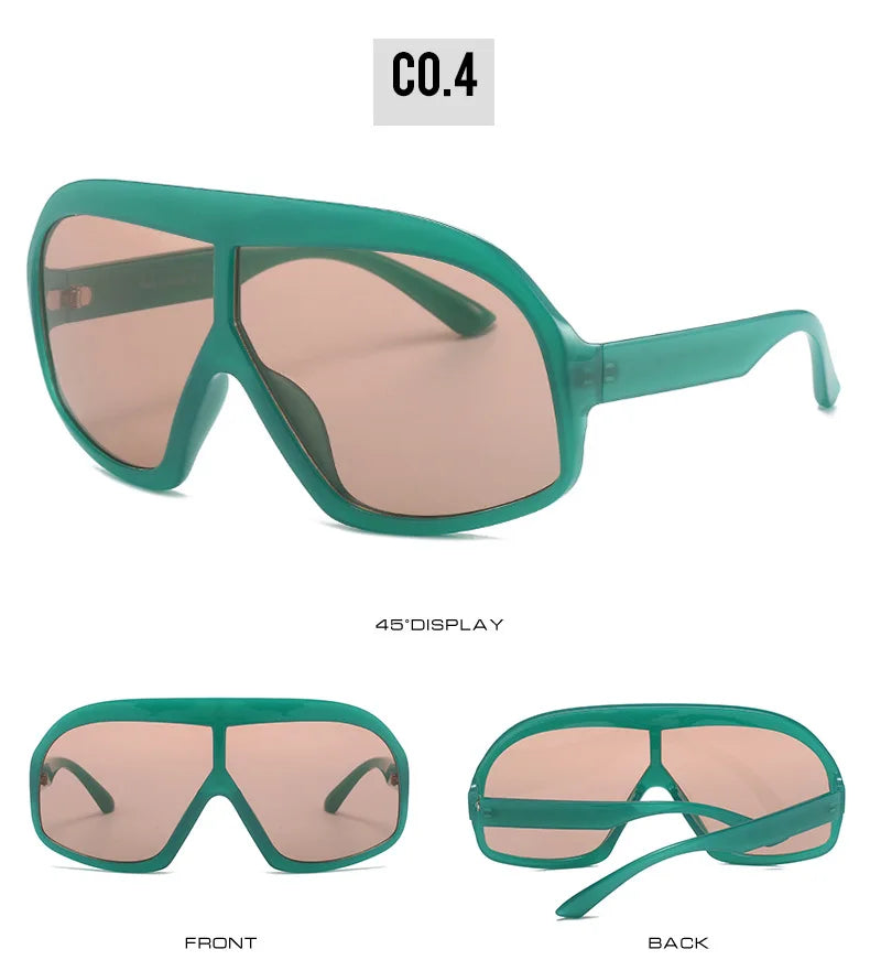 New Oversized One Piece Goggle Sunglasses Women Fashion Brand Big Shield Sun Glasses Men Trendy Luxury Outdoor UV Shades Eyewear