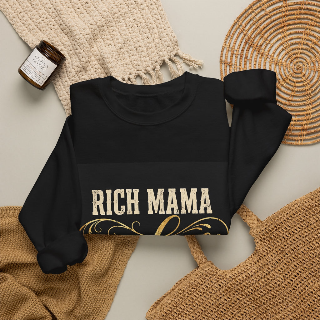 Rich Mama Vibes — Gold Foil Crewneck Sweatshirt