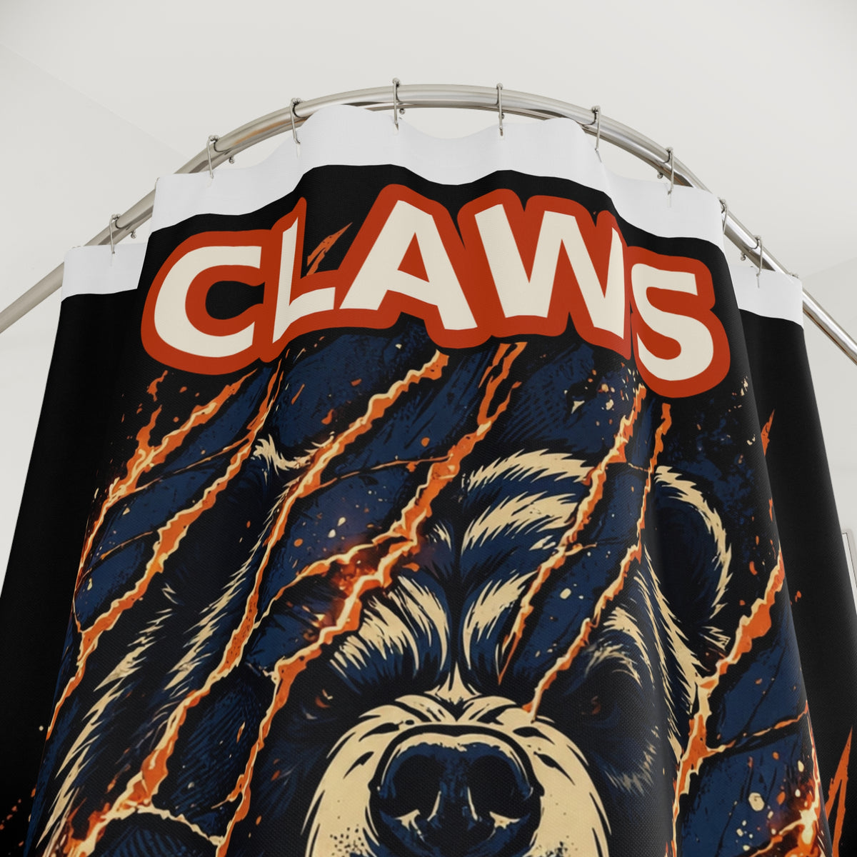 Bear Claws Down Shower Curtain – Vintage Horror Wildlife ... — shower curtain, alternate view