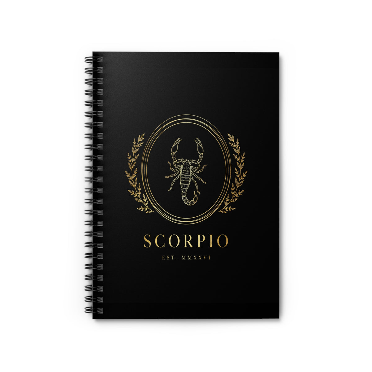Scorpio Luxe Crest — Gold Line Zodiac Notebook
