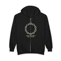 Zip Hoodie - "Close Your Circle, Keep The Vibe" Minimal Chain Graphic