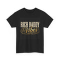 Rich Daddy Vibes T-Shirt — Vintage Gold Script Dad Tee