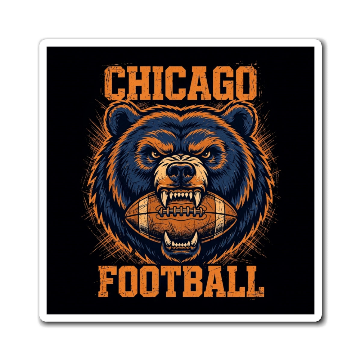 Chicago Football — Bear & Ball Magnet
