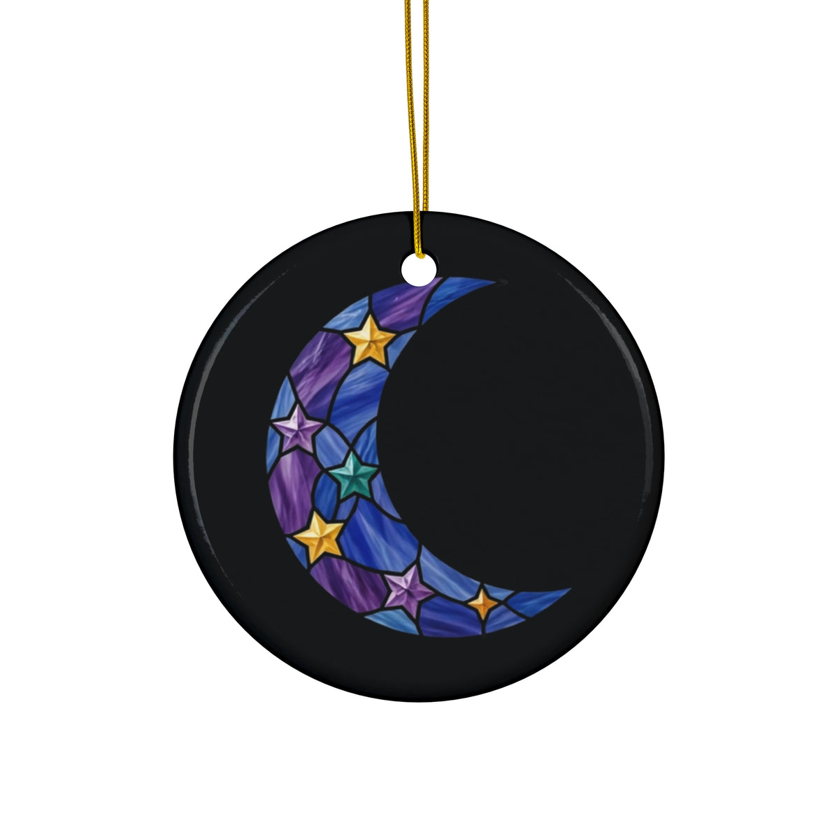 Gothmas Celestial Moon Ornament — Stained Glass