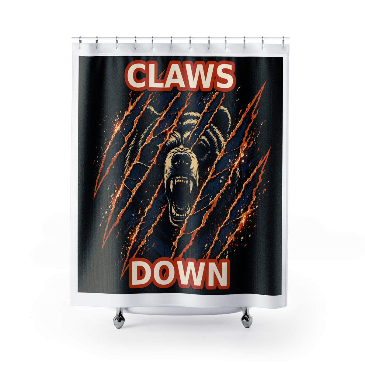Bear Claws Down Shower Curtain – Vintage Horror Wildlife ... — shower curtain, product photo