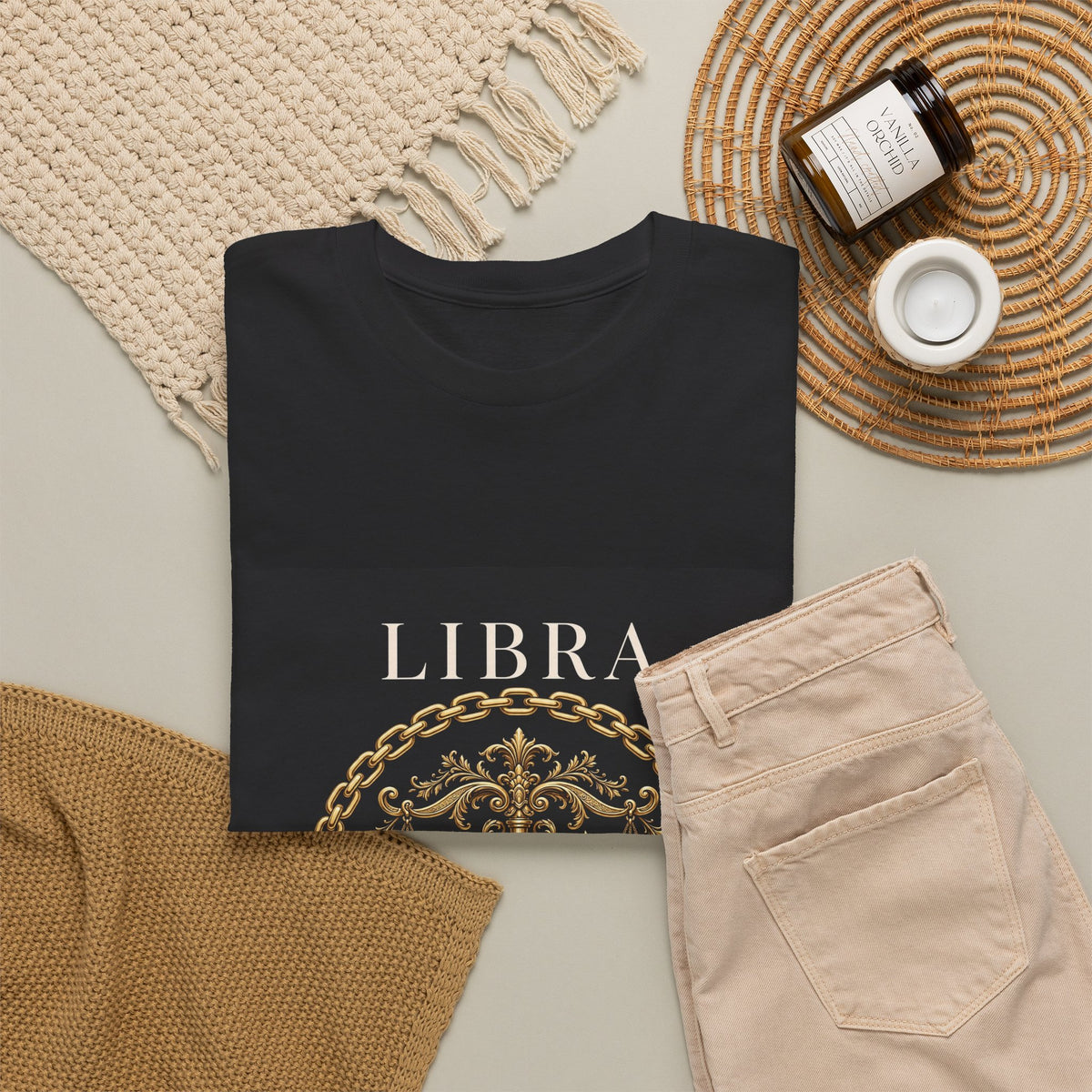 Close Your Circle Libra Tee — Gold Chain Zodiac Shirt