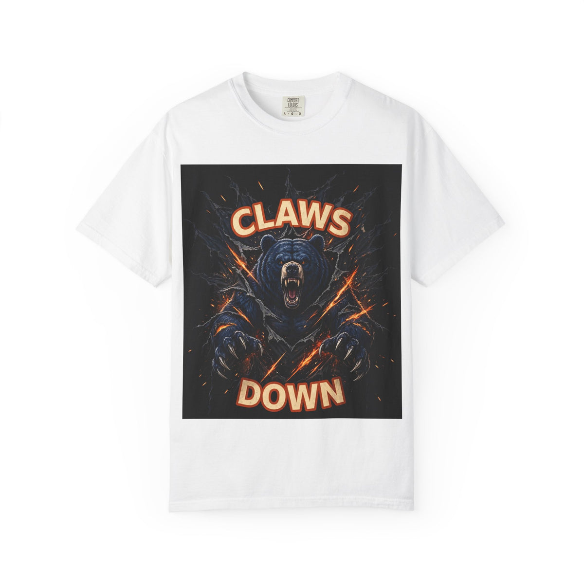 Claws Down Garment-Dyed Tee — graphic t-shirt, back view