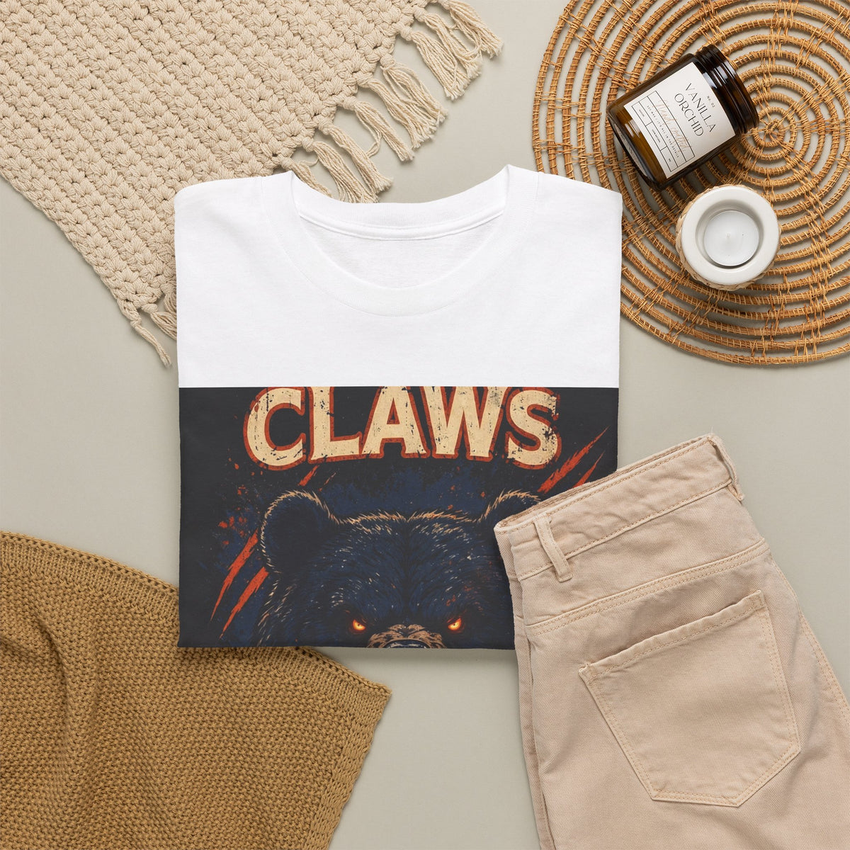 Claws Down Heavy Cotton Tee — graphic t-shirt, alternate view