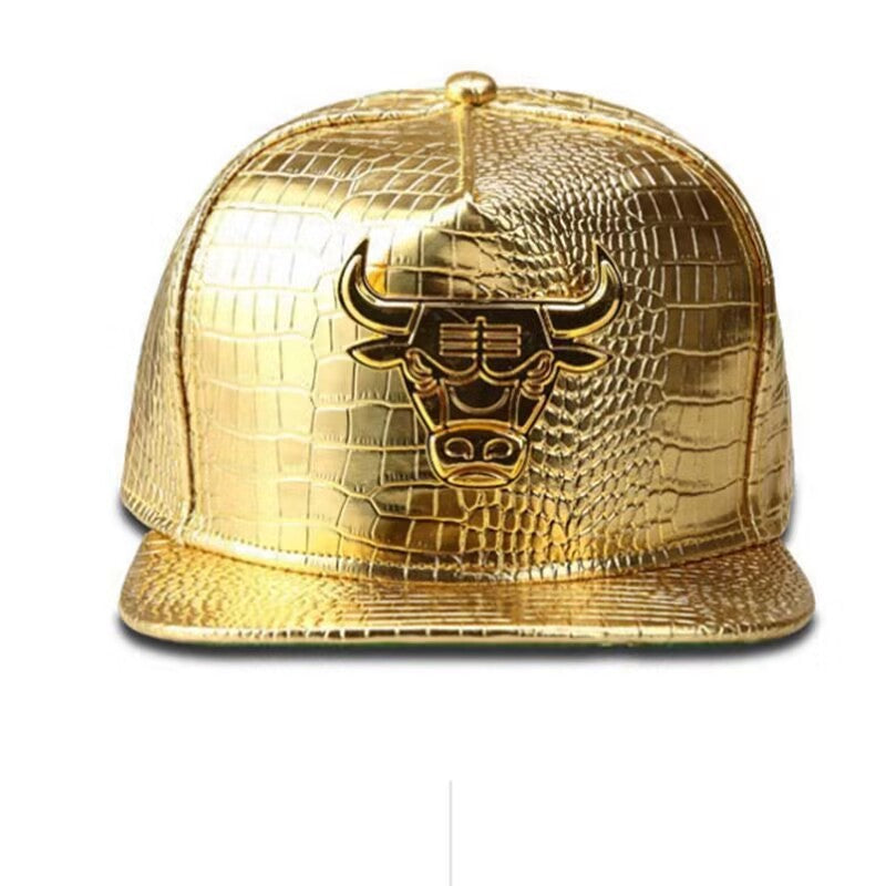 Men's PU Leather Hip-hop Baseball Cap — cap, alternate view