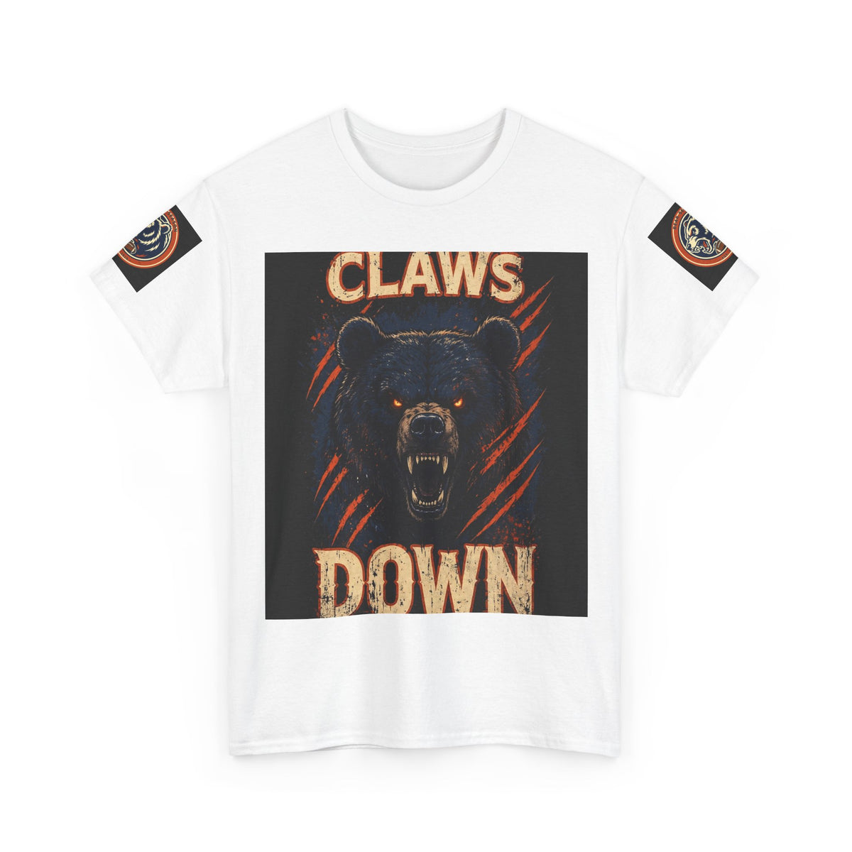 Claws Down Heavy Cotton Tee — graphic t-shirt, front view
