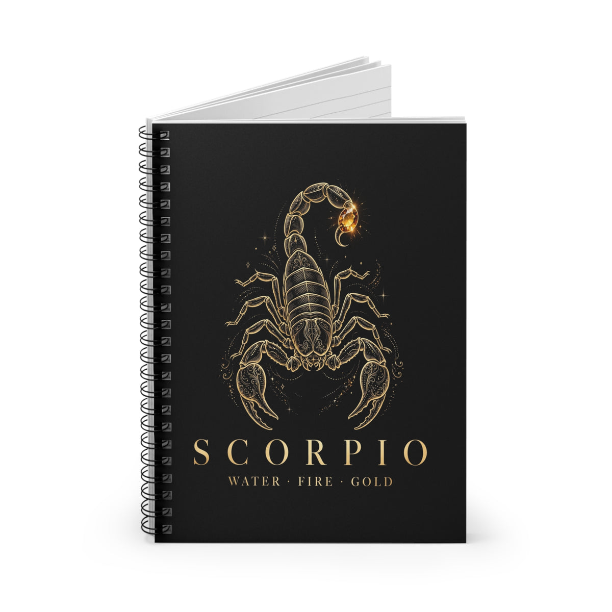 Scorpio Topaz Luxe — Gold Scorpion Notebook