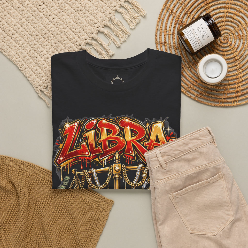 Libra Season T-Shirt — Astrology Scales Graphic Tee — graphic t-shirt, alternate view