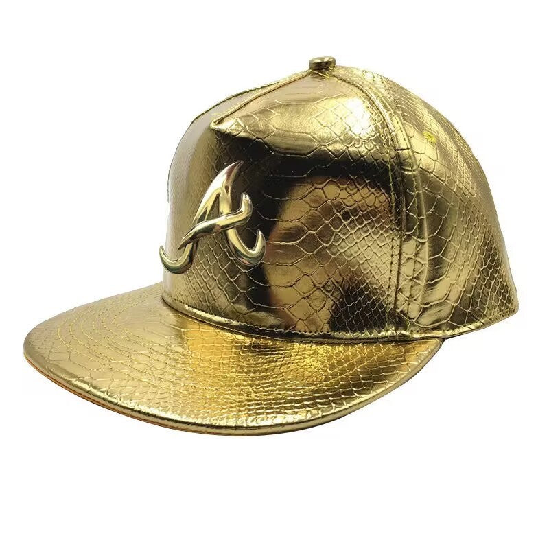 Men's PU Leather Hip-hop Baseball Cap — cap, alternate view
