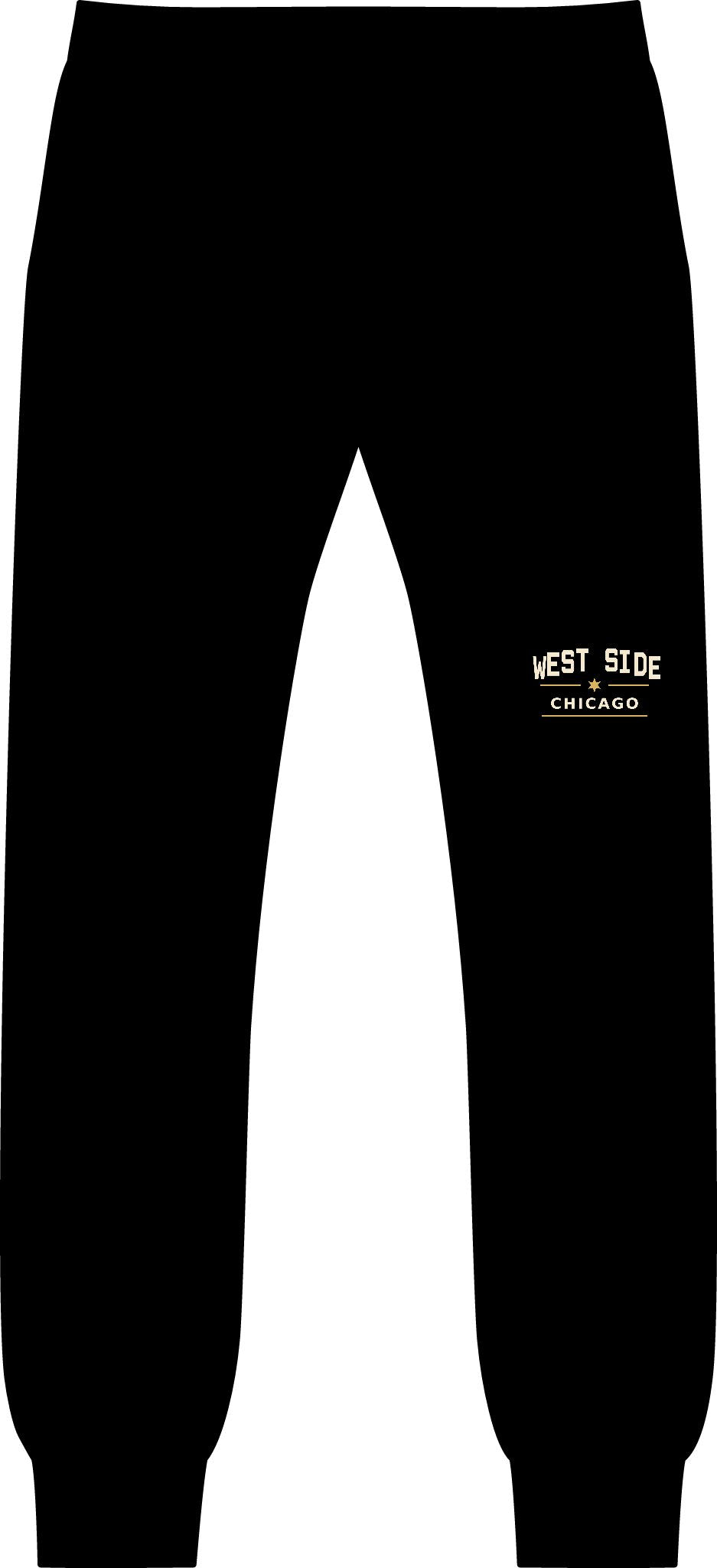 GLAMAZON AVE — West Side Story Fleece Joggers | Black & Gold