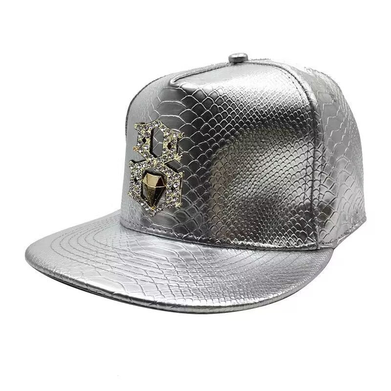 Men's PU Leather Hip-hop Baseball Cap — cap, alternate view