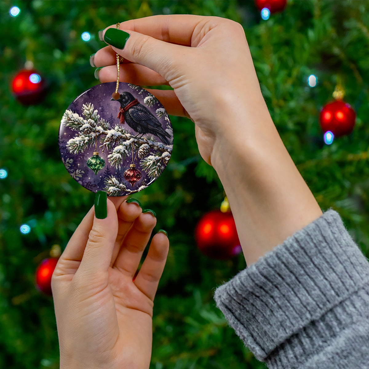 Gothmas Crow in the Snow Ornament — Storybook