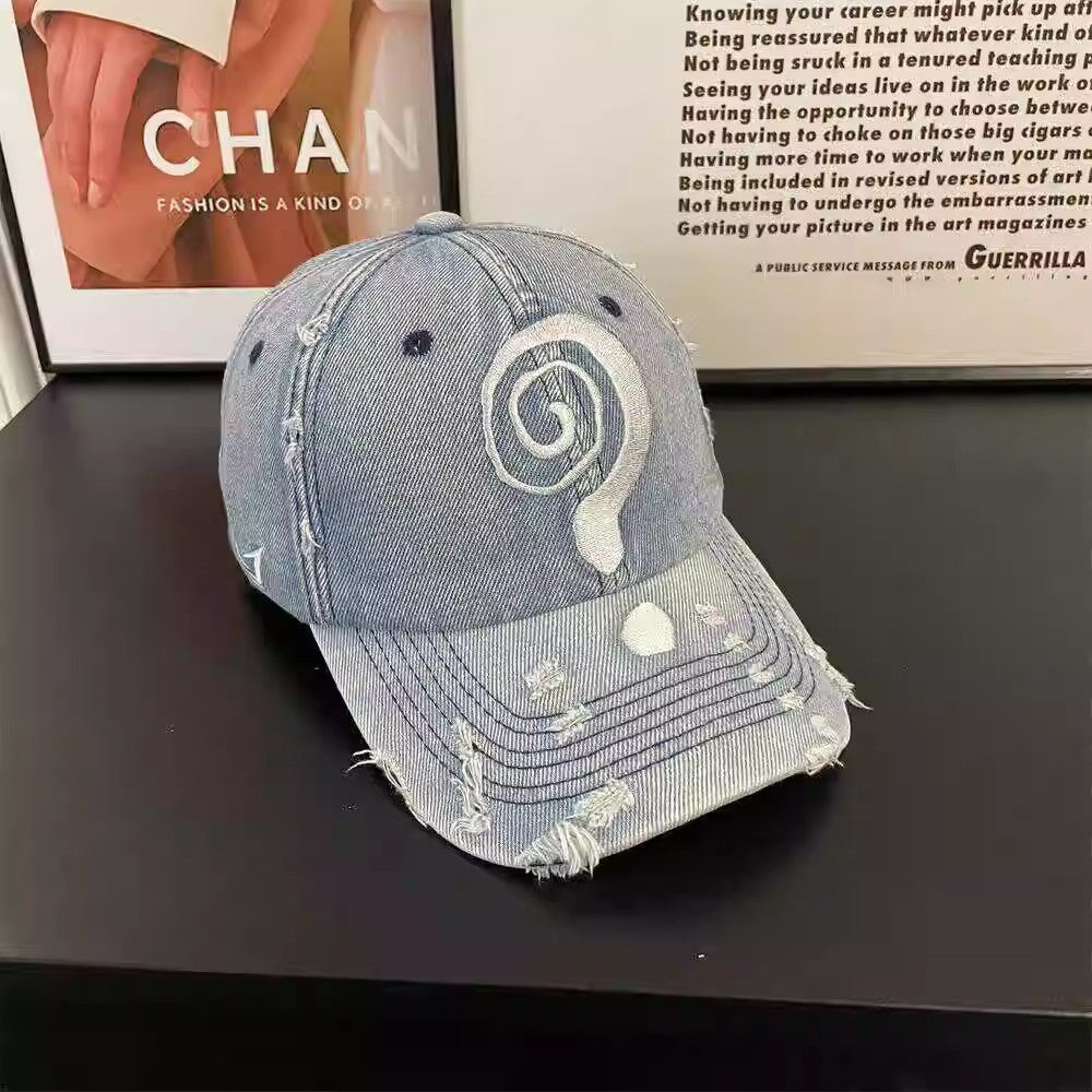 Mens Washed-and-distressed Baseball Cap
