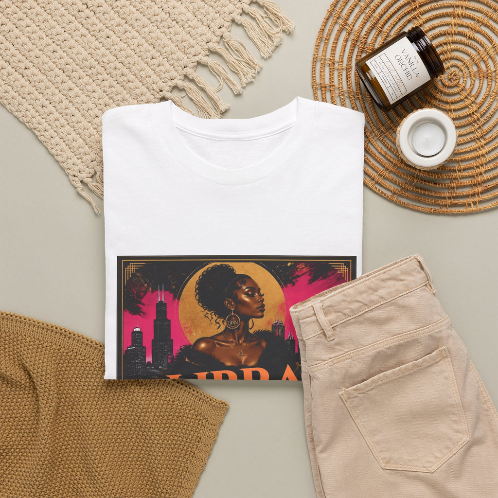 Golden Libra Season Tee — Chicago Skyline Zodiac Shirt