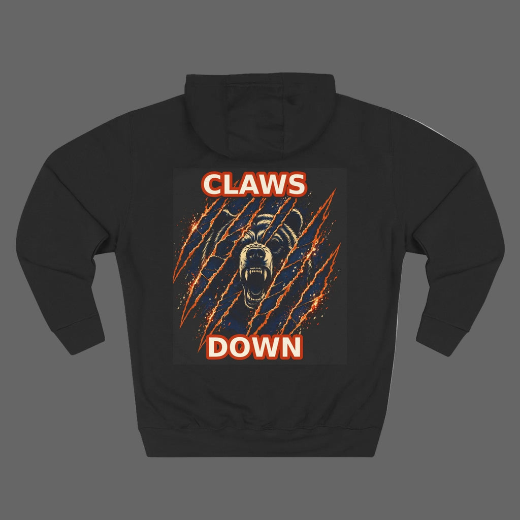 Claws Down hoodie back — roaring bear CLAWS DOWN print