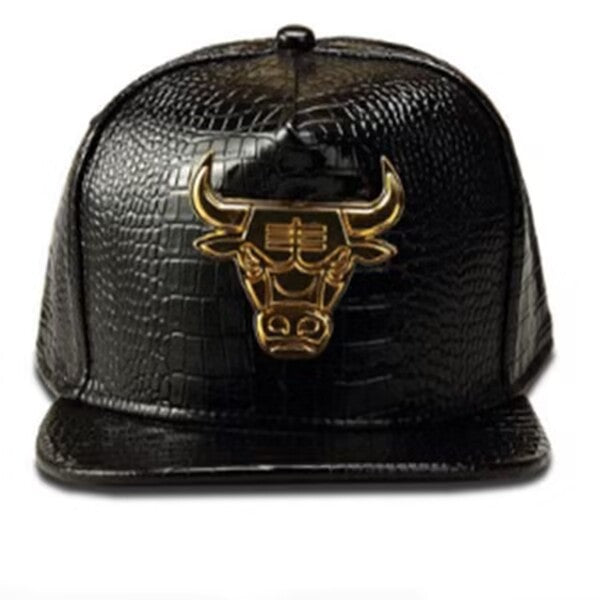 Men's PU Leather Hip-hop Baseball Cap — cap, alternate view