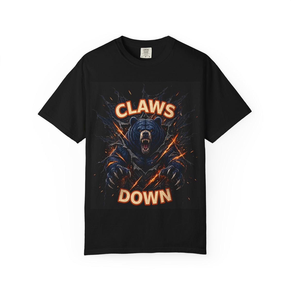 Claws Down Garment-Dyed Tee — graphic t-shirt, front view