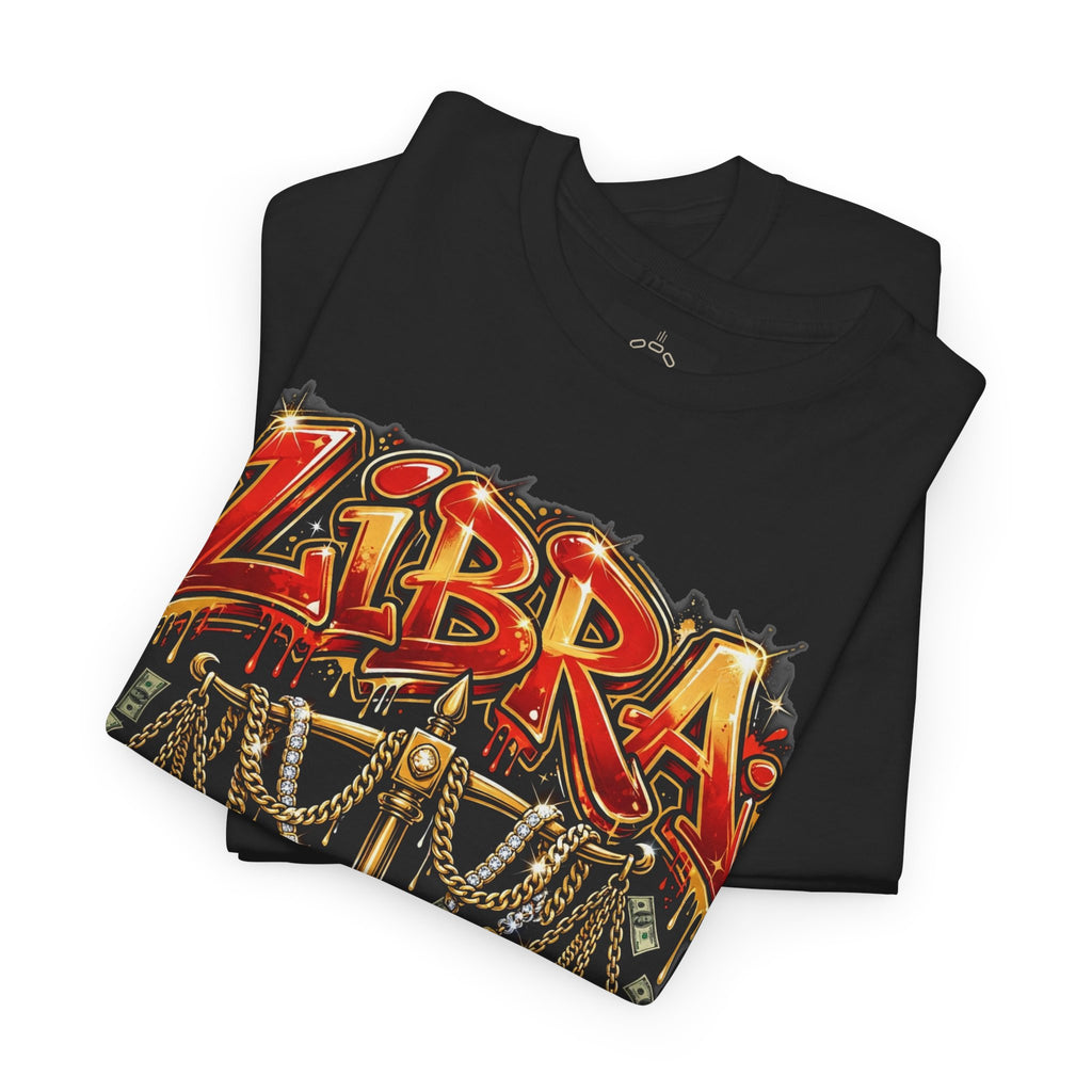 Libra Season T-Shirt — Astrology Scales Graphic Tee — graphic t-shirt, detail view