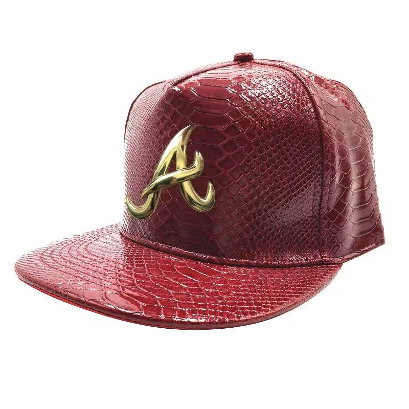 Men's PU Leather Hip-hop Baseball Cap — cap, alternate view