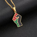 Raised Fist — Stainless Steel Pendant Necklace