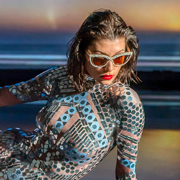 Roaring — Rhinestone Cat-Eye Sunglasses