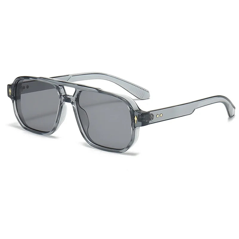 Retro Double-Bridge Square Sunglasses