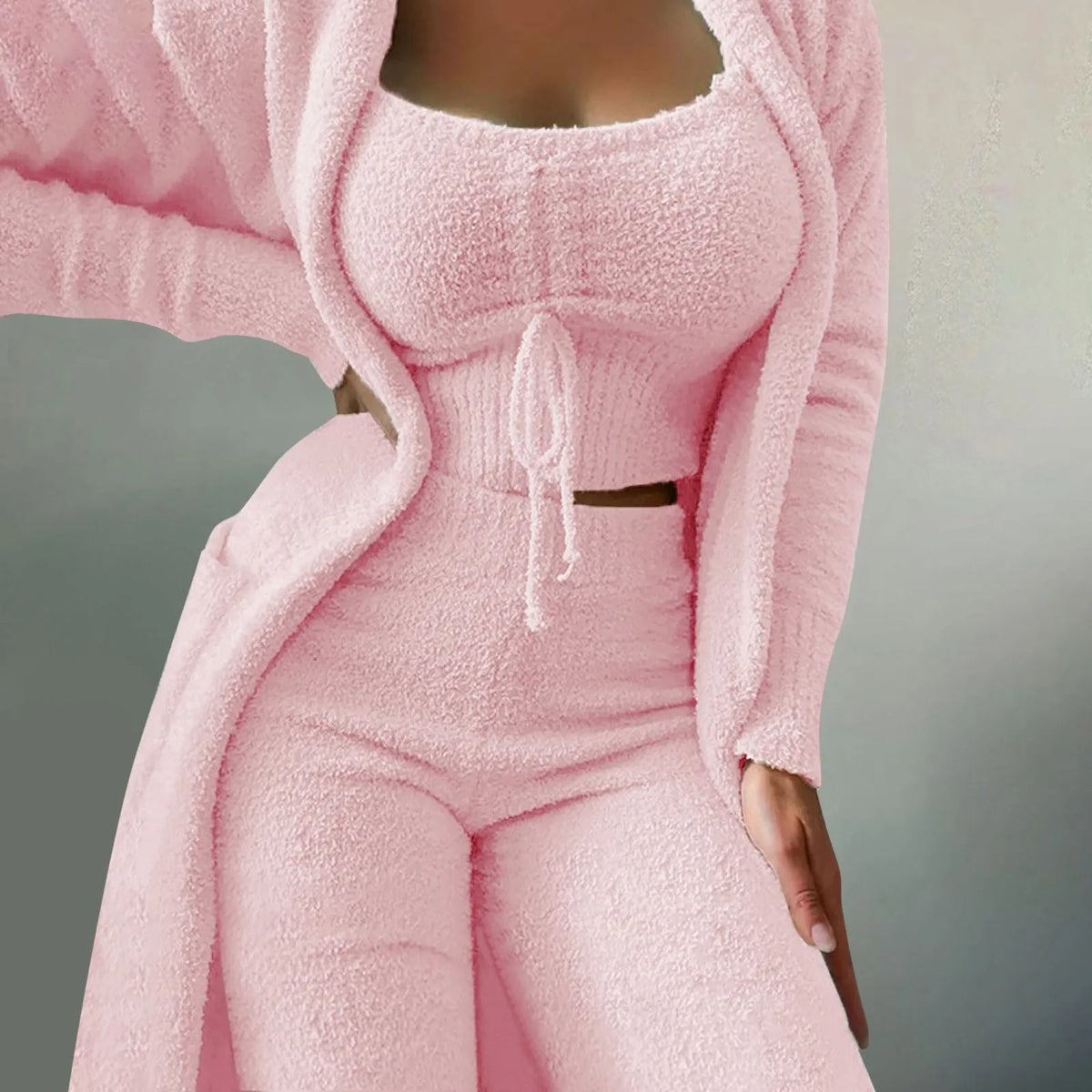 Women's Teddy Fleece Three-Piece Lounge Set
