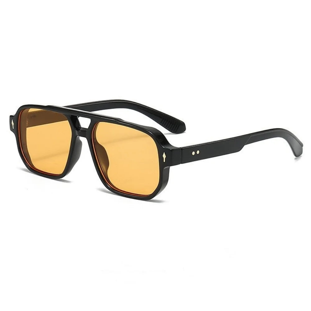 Retro Double-Bridge Square Sunglasses