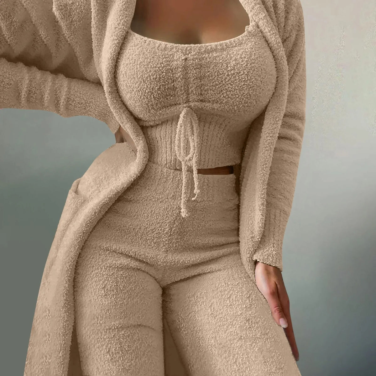 Women's Teddy Fleece Three-Piece Lounge Set