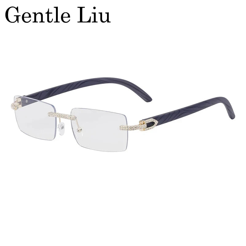 Outlaw — Y2K Rectangle Rimless Sunglasses — rimless sunglasses, alternate view